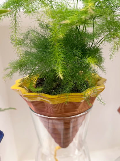 Nomade GLAZED – the self-watering TERRACOTTA pot
