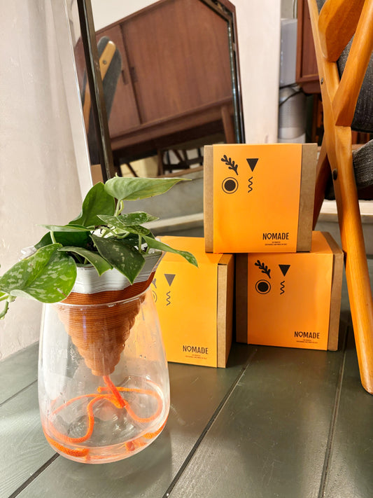 Nomade GLAZED – the self-watering TERRACOTTA pot