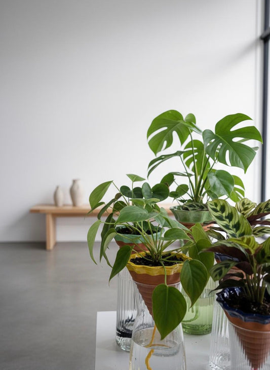 Nomade GLAZED – the self-watering TERRACOTTA pot